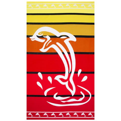 Telo Mare Grande 100x160 Jacquard Spugna Asciugamano Spiaggia Maui Dolphin Telo Mare Arancio - Foto 1