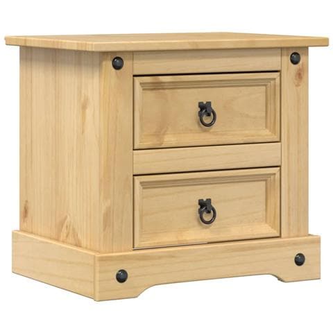 Comodino Corona 53x39x50 Cm In Legno Massello Di Pino - Foto 2