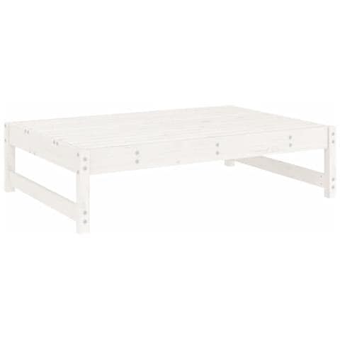 Set Salotto Da Giardino 4 Pz Bianco In Legno Massello Di Pino - Foto 2