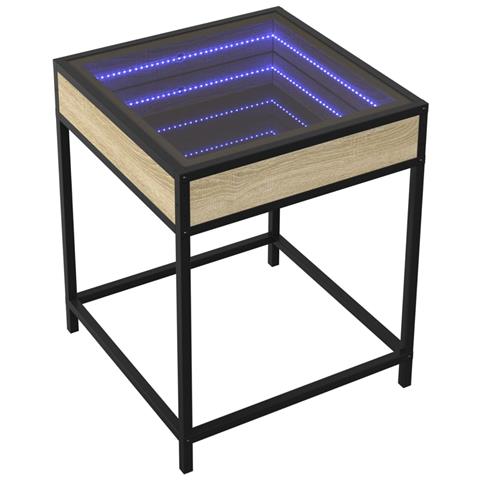 Tavolino Da Salotto Con Led Infinity Rovere Sonoma 40x40x51 Cm - Foto 3