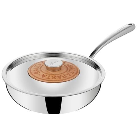Padella Wok In Acciaio Inox Da 26 Cm Con Coperchio - 011204042026 - Foto 1