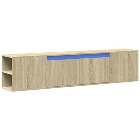 Mobile Tv A Parete Con Led Rovere Sonoma 180x31x39,5 Cm - Foto 3