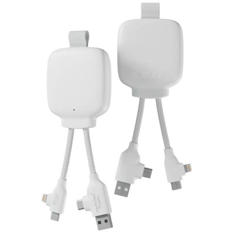 Powerbank Con Cavo Multiconnettore 3000mah, Bianco - Foto 2