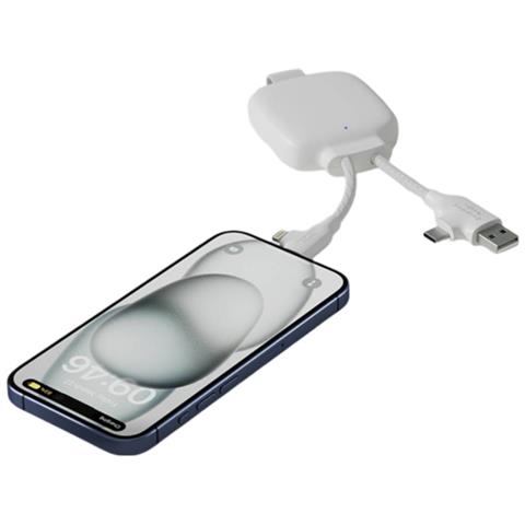 Powerbank Con Cavo Multiconnettore 3000mah, Bianco - Foto 4