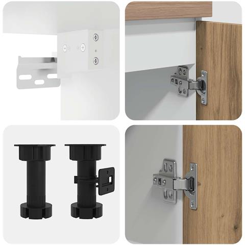 Set di Mobili da Cucina 4 pz Rovere Artigianale Truciolato - Foto 2