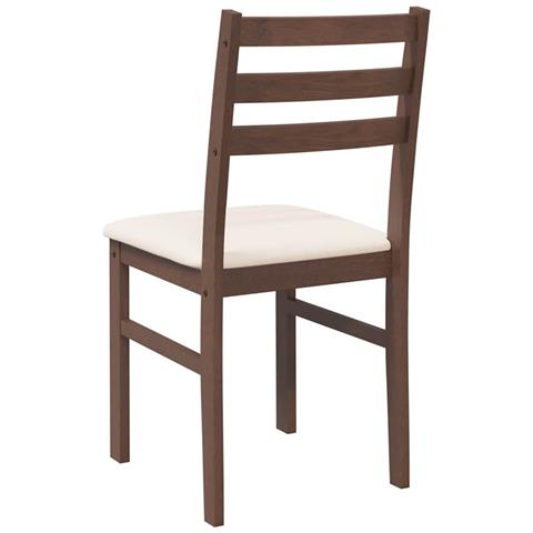 Sedie Da Pranzo Con Cuscini 2pz Marrone Legno Massello Di Hevea - Foto 10