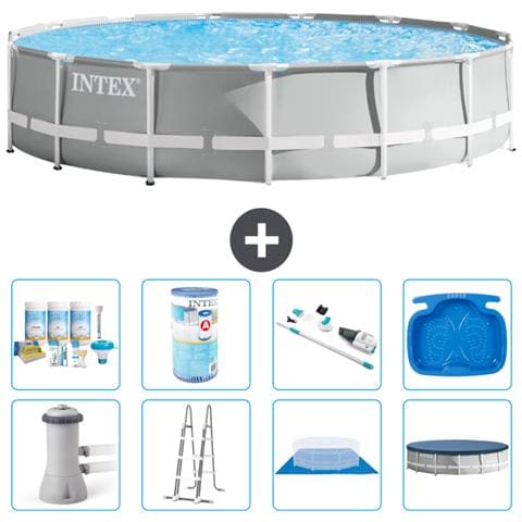 Piscina Fuori Terra - In Giro - 457x107 Cm - Grigio - Include Accessori Coordinati A2264 - Foto 1