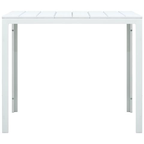 Tavolino Da Salotto Bianco 78x78x74 Cm Hdpe Aspetto Legno - Foto 1