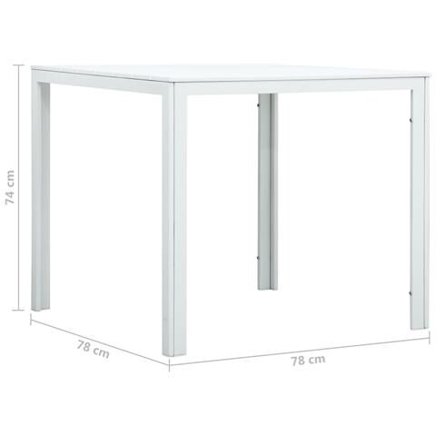 Tavolino Da Salotto Bianco 78x78x74 Cm Hdpe Aspetto Legno - Foto 8