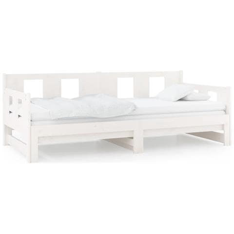 Lusso Casadino -  Dormeuse Estraibile Bianca Legno Massello Di Pino 2x(90x200) Cm - Foto 1