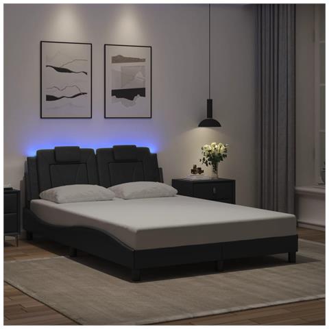 Lusso Casadino - Giroletto Viana Con Led Senza Materasso Grigio 120x200 Cm - Foto 8