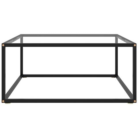 Tavolino Da Salotto Nero Con Vetro Temperato 80x80x35 Cm - Foto 1