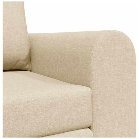 Divano Letto da Terra 2-in-1 Panna 148x71x83 cm Tessuto - Foto 9