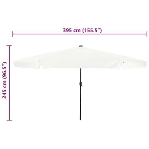Parasol da Giardino  con Luci LED ø395x245 cm Bianco Sabbia - Foto 8
