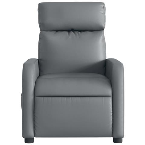 Poltrona Massaggiante Elettrica Reclinabile Grigio Similpelle - Foto 9