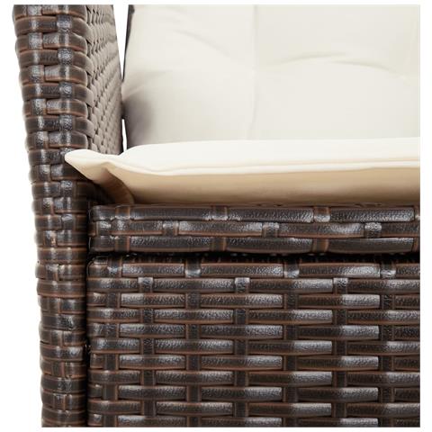 Sedia Reclinabile da Giardino con Cuscini Marrone in Polyrattan - Foto 9