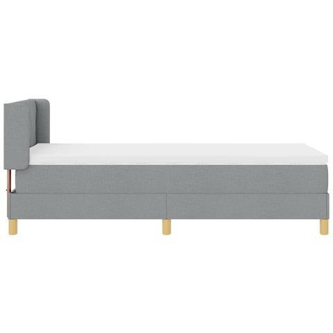 Letto Box Spring e Materasso Grigio Chiaro 90x200 cm Tessuto - Foto 9