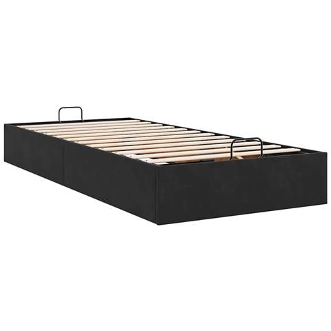 Struttura Letto Pouf Senza Materasso Nero 80x200 cm Velluto - Foto 9