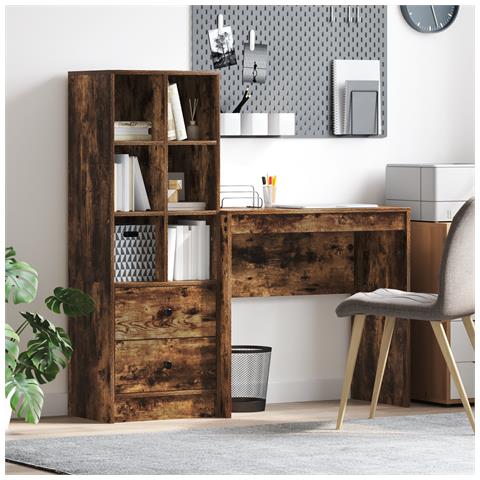 Scrivania con storage rovere affumicato legno ingegnerizzato - Foto 2