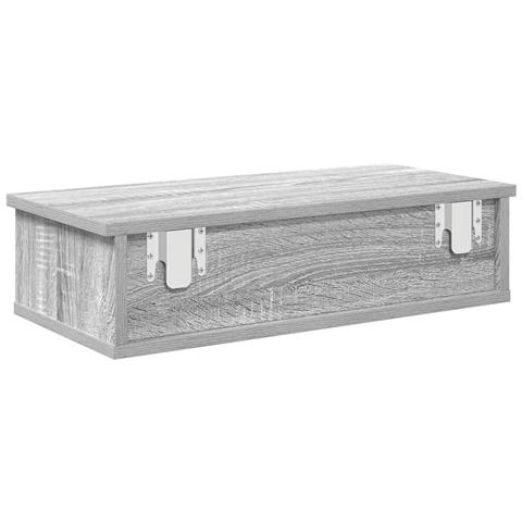 Scaffale a Parete con Cassetti Grigio 60x25x15 cm in Truciolato - Foto 10