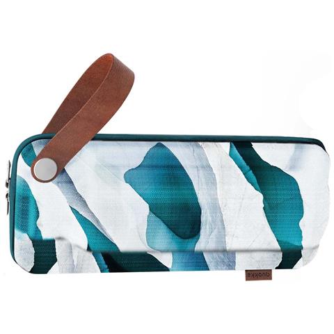 Porta Bottiglia 630ml Protezione Rigida Design Elegante, Bianco / Blu - Foto 1