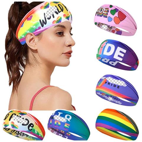 Fascia Sportiva Arcobaleno Assorbi-sudore - Perfetta Per Corsa, Yoga E Fitness Blue - Foto 3