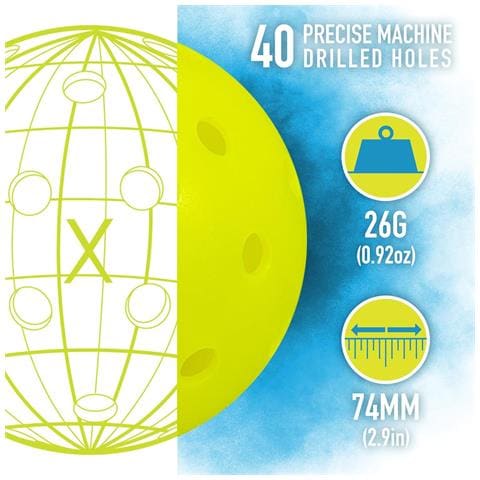 Palle Da Pickleball - Confezione Da 12, Pe Ad Alto Rimbalzo Per Esterni, Gialle - Foto 2