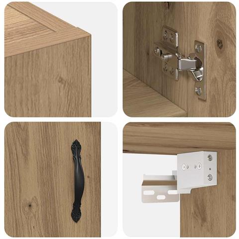 Armadietto a muro rovere artigianale 60 x 31 x 60 cm - Foto 9