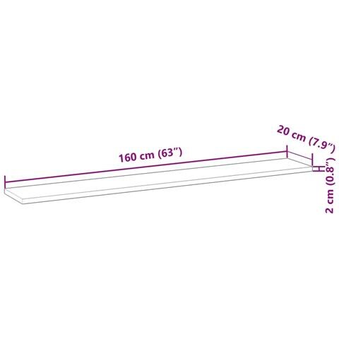 Mensole da Parete 3 pz 160x20x2 cm Legno Acacia Rifinito a Olio - Foto 8