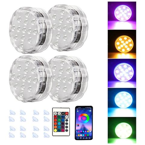 Luci Led A Striscia Con Ventosa E Manopola App, 13 Led, App+telecomando, Quattro Luci Un Controllo - Foto 1