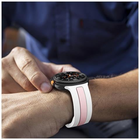 Cinturino In Silicone A Strisce Verticali Compatibile Con Samsung Watch 8 E Watch 8 Classic White+pink - Foto 6