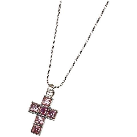 Collana Con Croce2 In Rosa E Argento - Foto 2