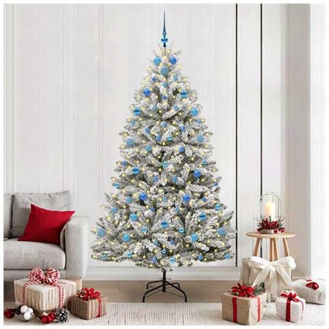 Albero di Natale artificiale con 300 LED Verde e Bianco 210 cm - Foto 2