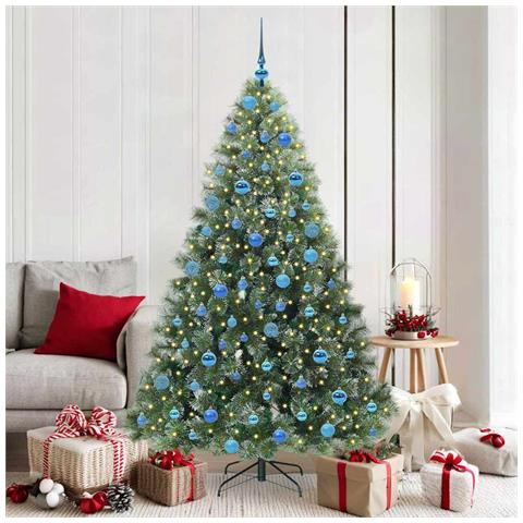 Albero di Natale artificiale con 300 LED Verde 180 cm PE e PVC - Foto 2