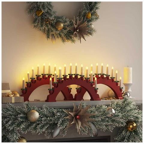 Arco di Candele di Natale con 10 Candele LED 3 pcs Rosso - Foto 2