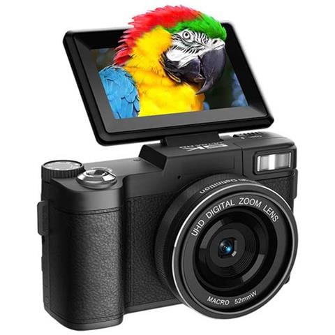 Fotocamera Digitale 5k Ultra Hd 64mp Wifi Con Schermo Ribaltabile E Obiettivo Macro Black - Foto 1