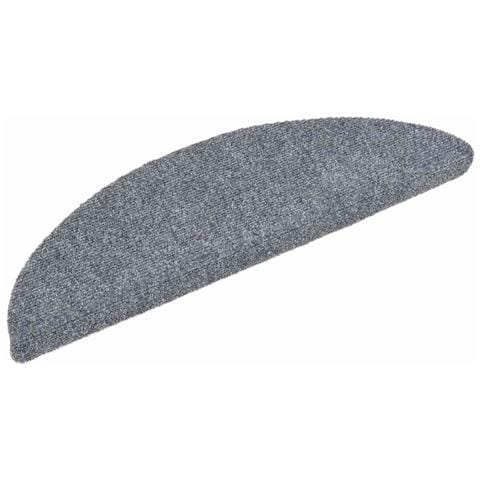 Tappetini per scale autoadesivi 30 pz 56x17x3 cm Grigio chiaro semicircolari - Foto 2