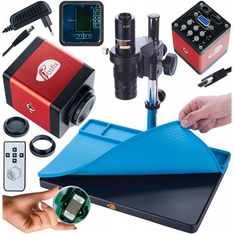 Set Microscopio Digitale Earth Pro Mcep-0.5x + Camera Draco Red Pro Kmdrp-hdmi-vga 2mp + Tappetino Silicone 380x260mm - Alta Risoluzione, Qualità Immagine, Stabilità - Foto 1