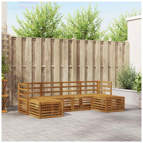 Set divani 6 pcs Naturale Legno di Acacia Massello - Foto 2