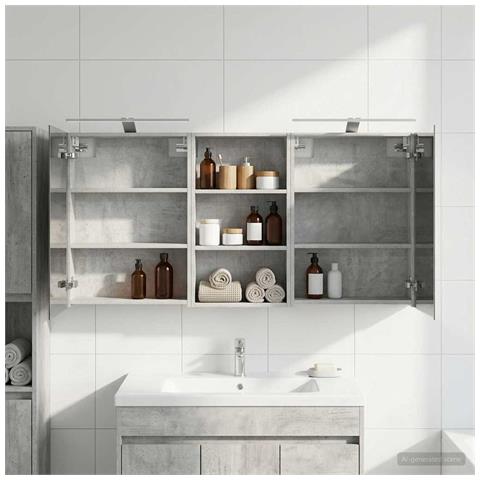 Set di Armadi da Bagno con lo scaffale 3 pcs 140 x 14,5 x 70 cm - Foto 2