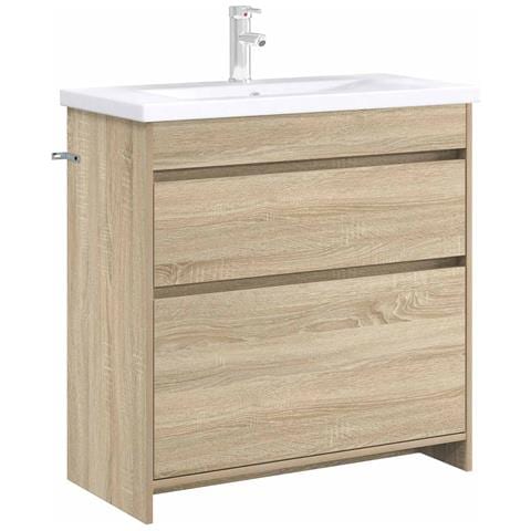 Mobiletto da Bagno Sotto Lavabo Rovere Sonoma - Foto 2
