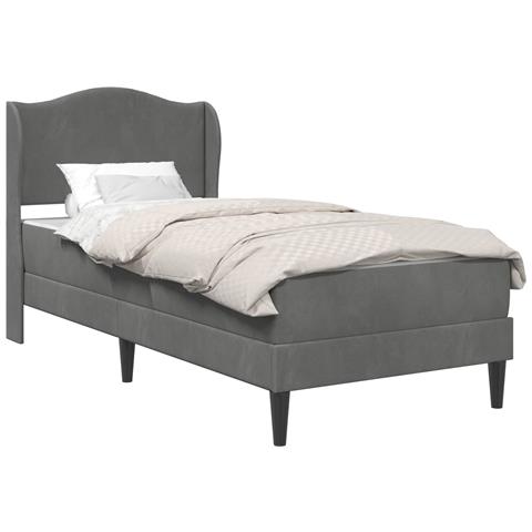 Struttura del letto Grigio Scuro 90 x 190 cm Velluto - Foto 1