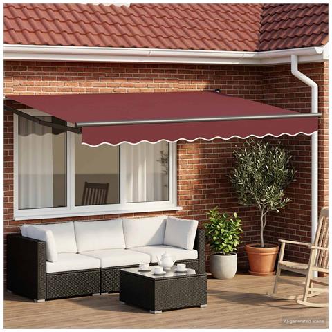 Tettuccio Elettrico Retrattile Rosso Borgogna 3,5 x 2 m - Foto 2