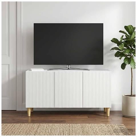 Mobile TV Bianco 99 x 34,5 x 50 cm Legno ingegnerizzato - Foto 2
