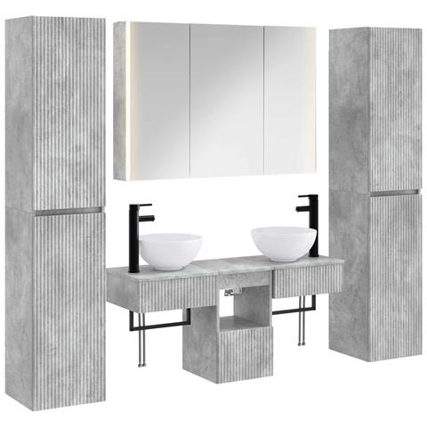Set di mobili per il bagno 6 pcs Grigio Cemento - Foto 1