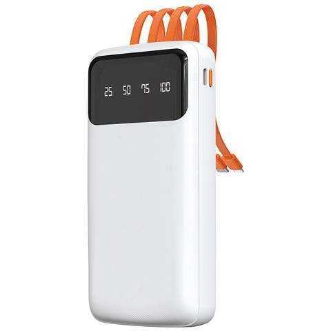 Blocco Alimentatore Universale 10000 Mah Con Cavo Usb, Usb Di Tipo C, Lightning, Bianco (k6pro-bianco) - Foto 1