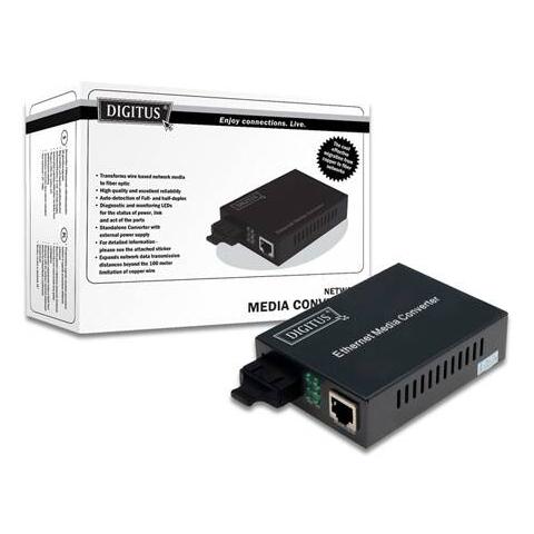 Convertitore 10/100/1000 Gigabit Media Converter Rj45 - Fibra Ottica SC 1000Base-LX - Foto 1