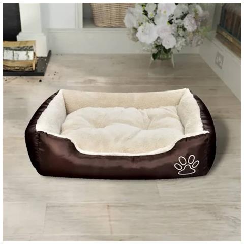 Letto Caldo Per Cani Marrone E Beige Con Cuscino Imbottito Xl - Foto 6