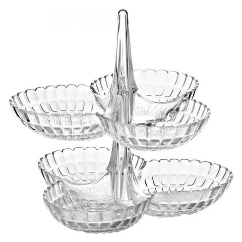 Set Antipastiera: Ancorate Ad Un Supporto Verticale Troviamo Tre Ciotole Dimensionate Per Contenere Patatine, Pistacchi, Arachidi E Piccoli Snack E, Grazie Ad Un Meccanismo Ad Incastro È Possibile Sovrapporre Un'altra Antipastiera Alla Prima Crea - Foto 1