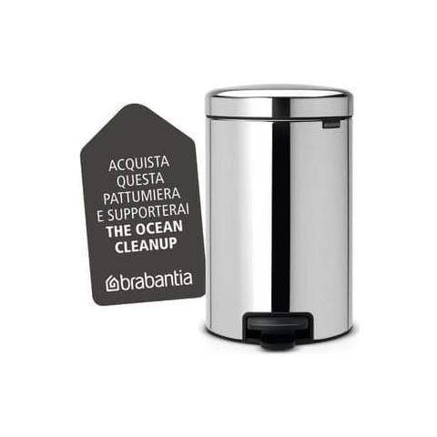 Pattumiera A Pedale Inox New Icon 12l 24x32,5x40 Cm 12 Litri Inox Lucido - 113581 - Foto 1